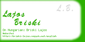 lajos briski business card